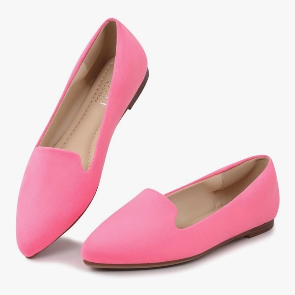 New MUSSHOE Flat Shoes Women Comfortable Slip on Women's Flats 8.5 pink - Picture 3 of 7